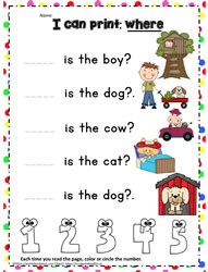 Print the sight word where